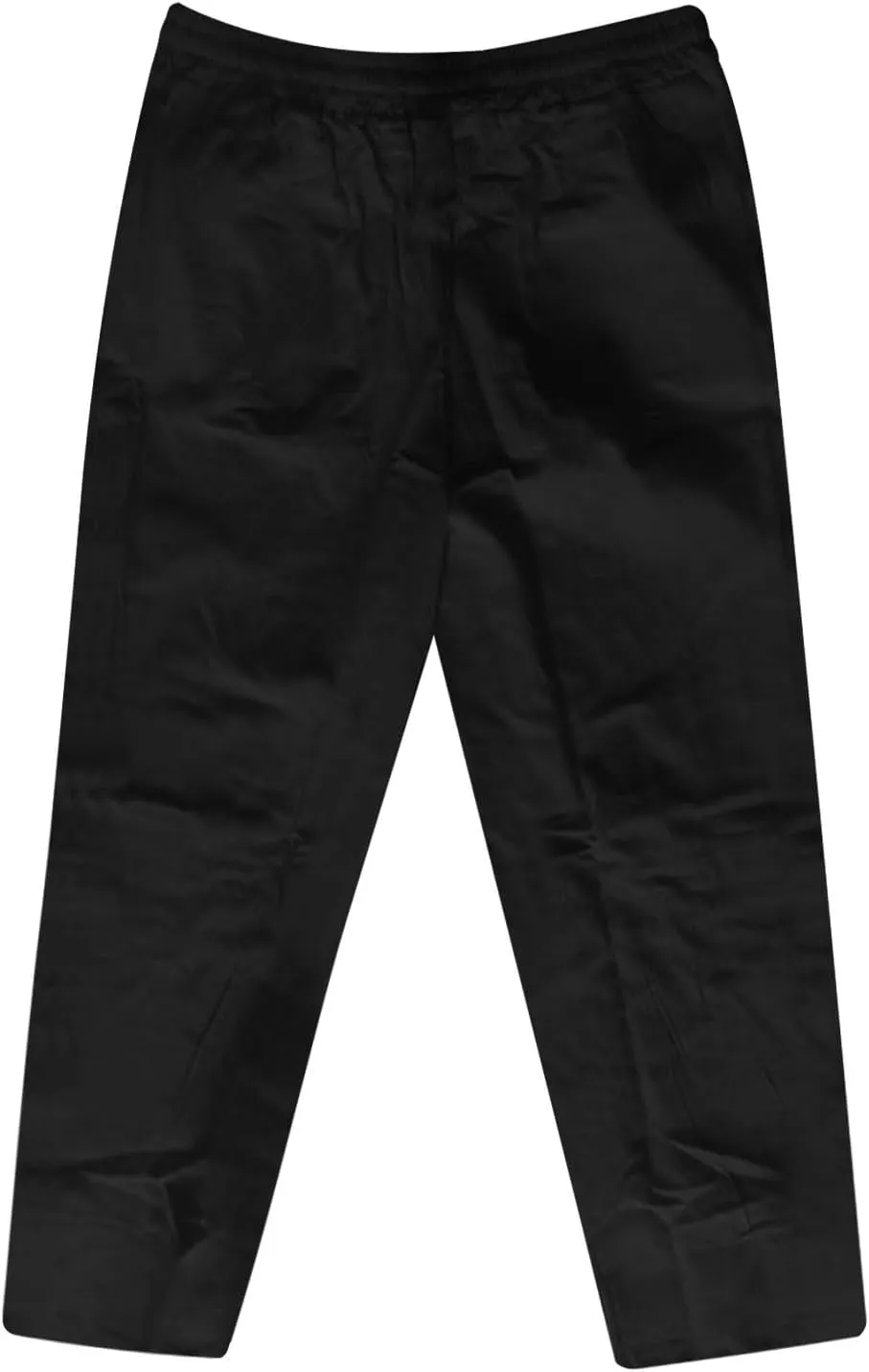 2025 Men's Cotton Linen Pants Elastic Waist Casual Solid Color Drawstring Straight Pants