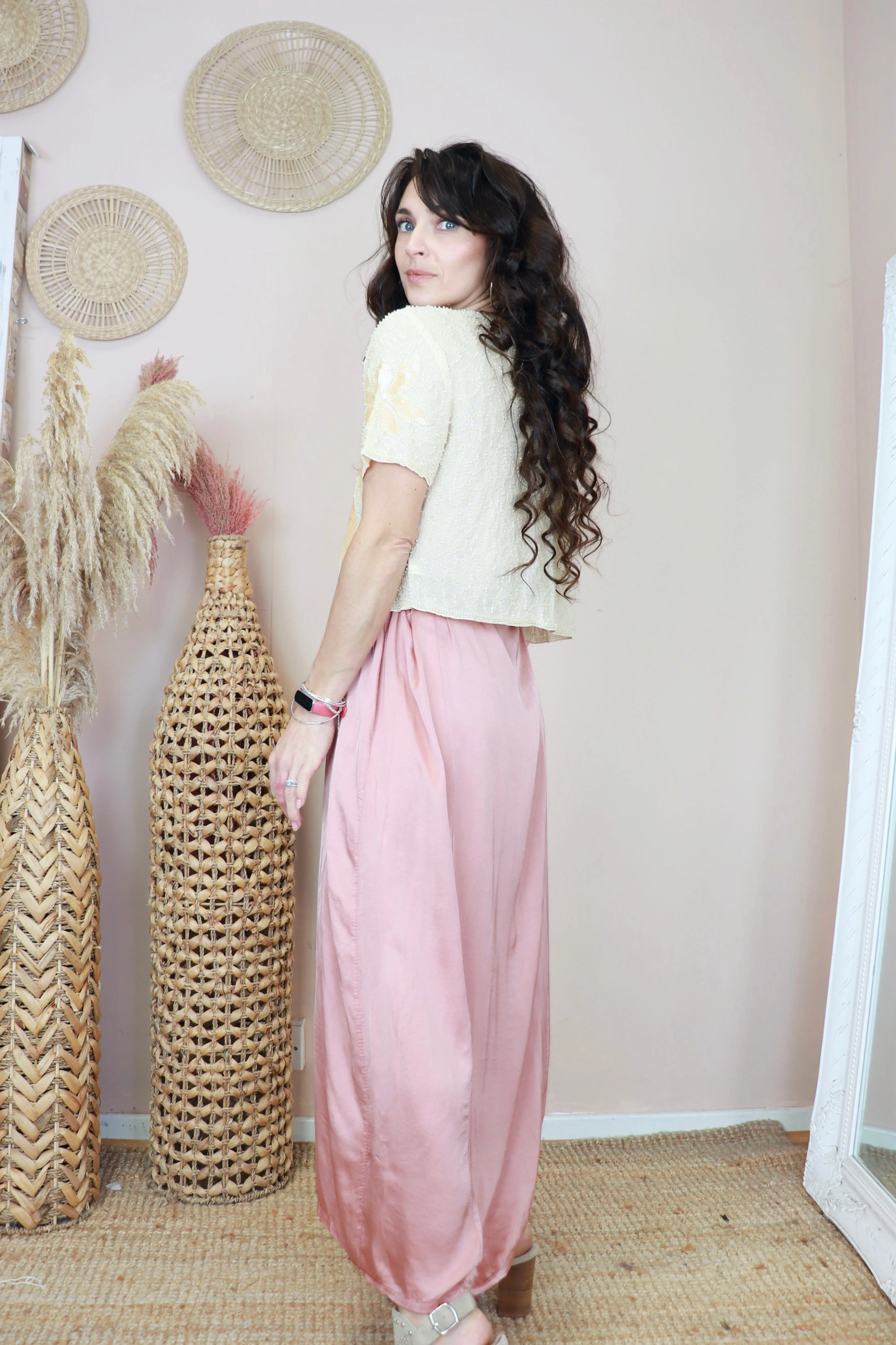 Beaded sequin detail top