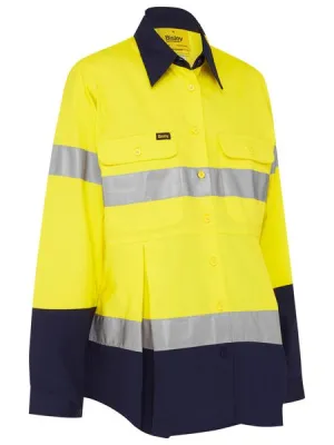 Bisley Womens Taped Hi Vis 2 Tone Maternity Drill Shirt BLM6456T