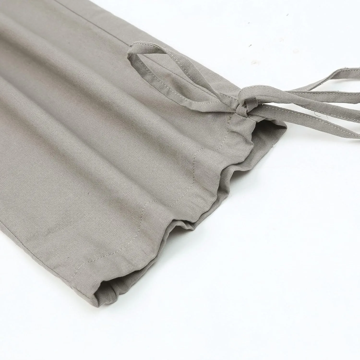 Capris Pants for Women Cotton Linen Casual Summer 2025 Drawstring Elastic Waist Straight Wide Leg Loose Cropped Trouser