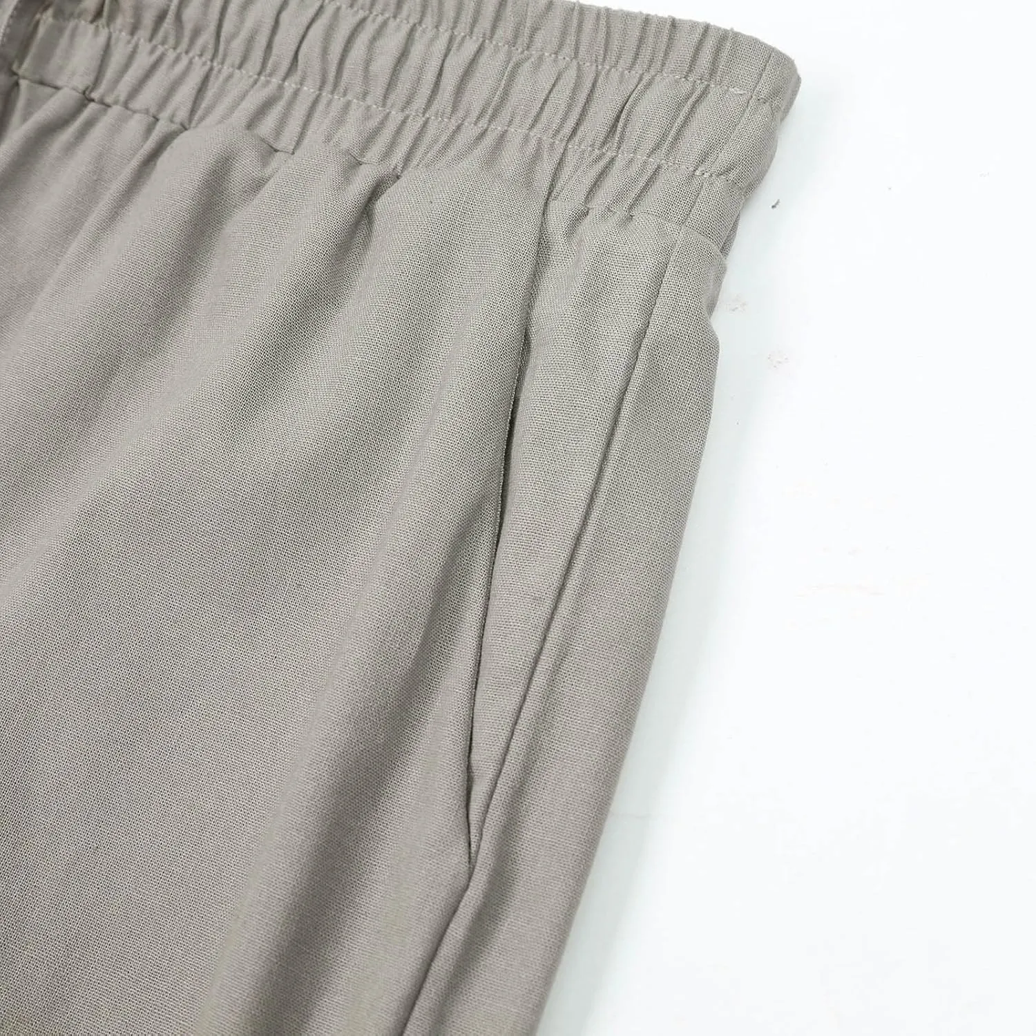 Capris Pants for Women Cotton Linen Casual Summer 2025 Drawstring Elastic Waist Straight Wide Leg Loose Cropped Trouser