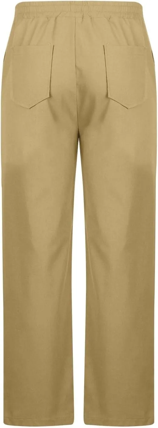 Casual Cotton and Linen Pants Men's Summer Elastic Waist Drawstring Slim-fit Tracksuit Pants 2025