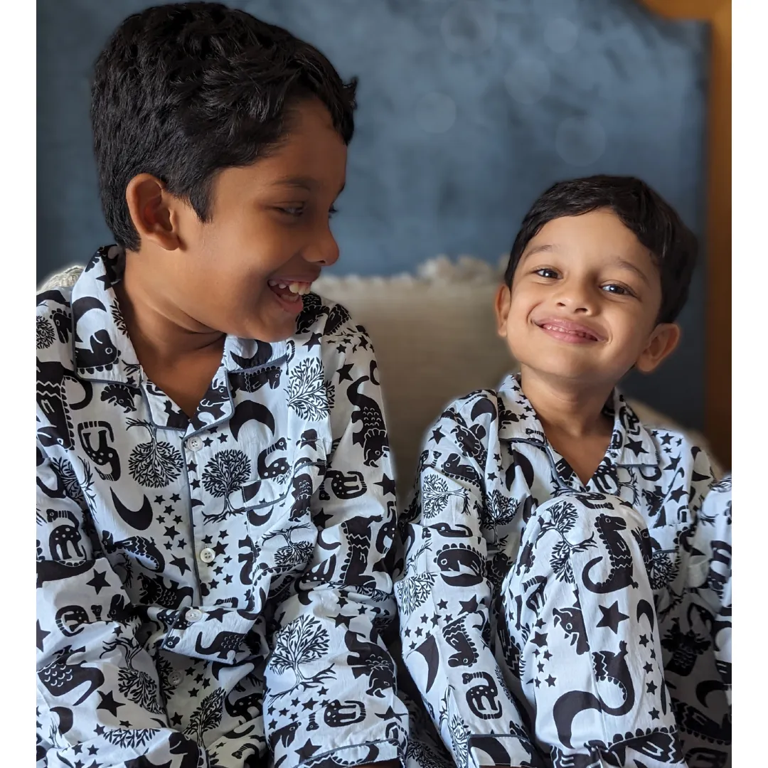 Cotton Night Suit for Kids | Dinosaur Dancing
