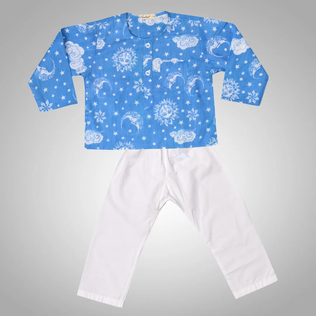 Cotton Night Suit for Kids | Nayantaara Blue