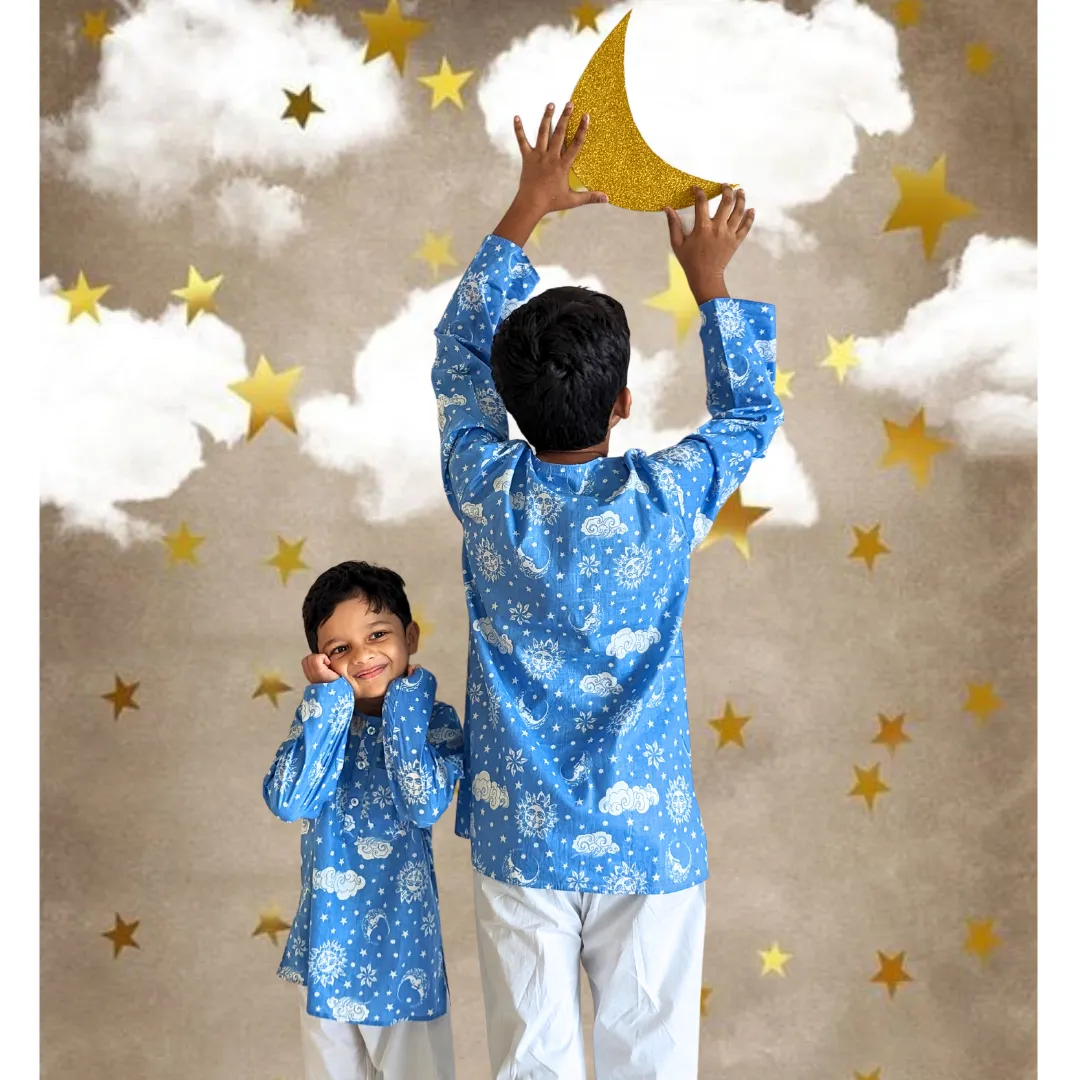 Cotton Night Suit for Kids | Nayantaara Blue