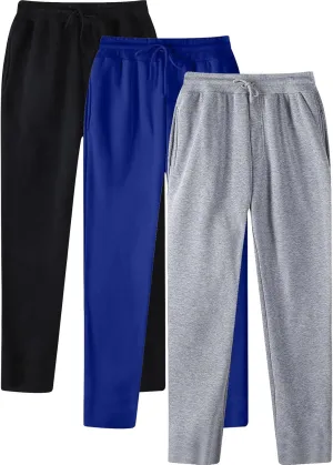 Ctreela 3 Pack Mens Casual Athletic Sweatpants with Pockets, Basic Workout Gym Joggers Pants for Men Running Jogging Pants