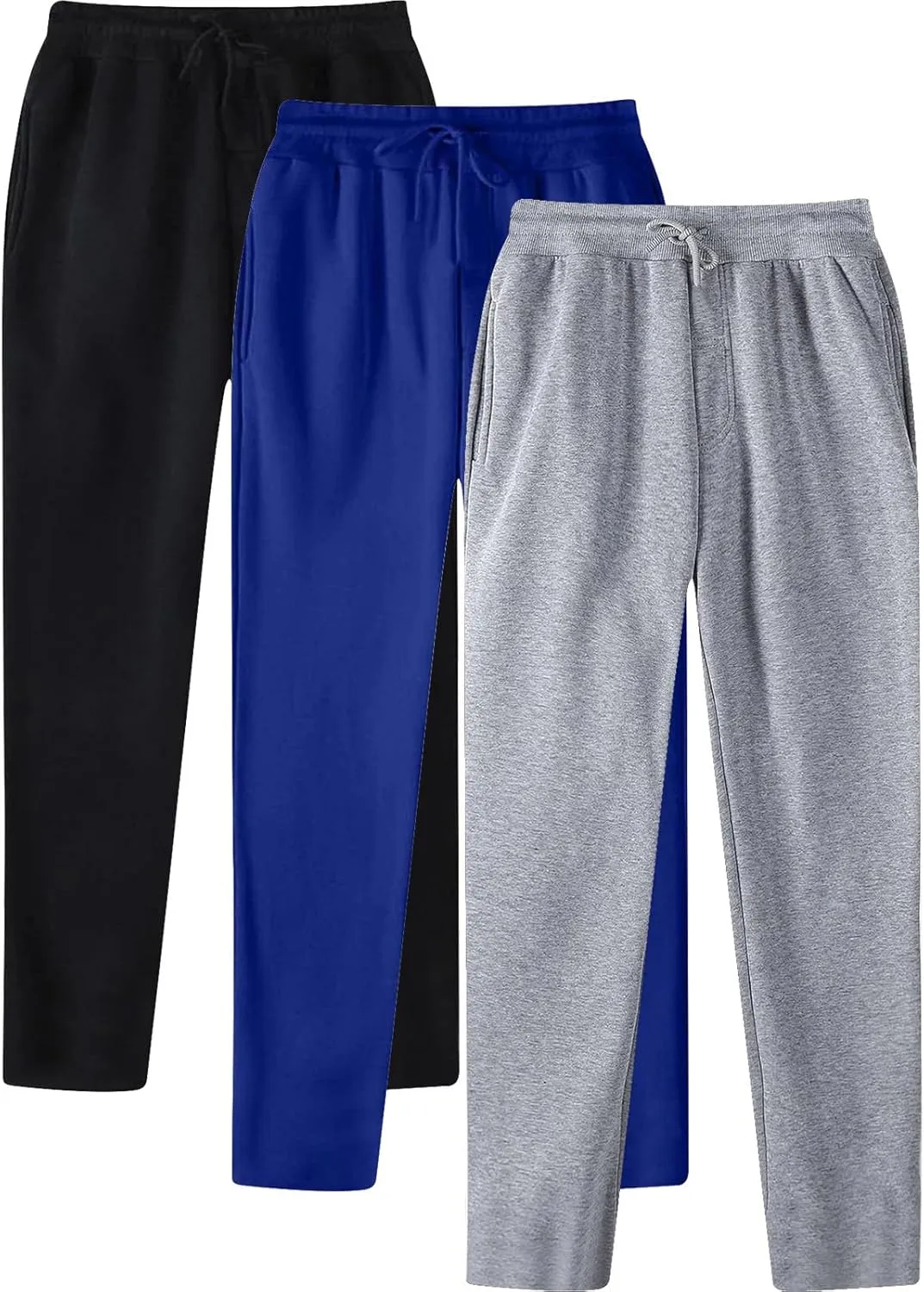 Ctreela 3 Pack Mens Casual Athletic Sweatpants with Pockets, Basic Workout Gym Joggers Pants for Men Running Jogging Pants