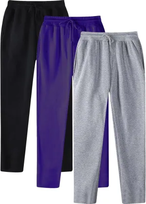 Ctreela 3 Pack Mens Casual Athletic Sweatpants with Pockets, Basic Workout Gym Joggers Pants for Men Running Jogging Pants