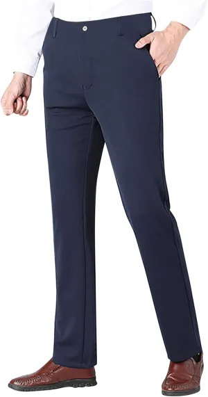 Ctreela Formal Men Suit Pants Business Casual Flat-Front Dress Pants Slim Fit Office Work Pants Daily Trousers Slacks 4X-5X