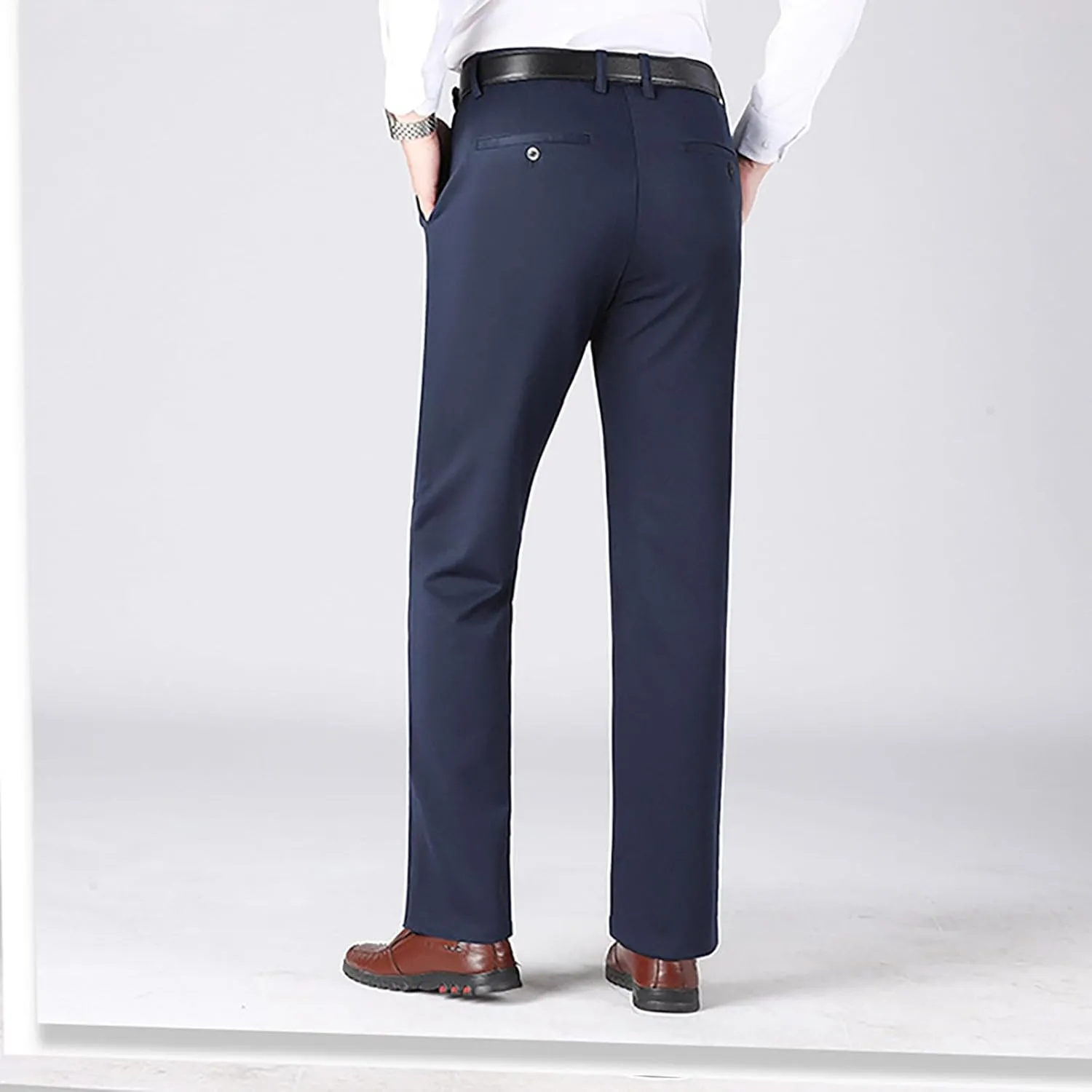Ctreela Formal Men Suit Pants Business Casual Flat-Front Dress Pants Slim Fit Office Work Pants Daily Trousers Slacks 4X-5X