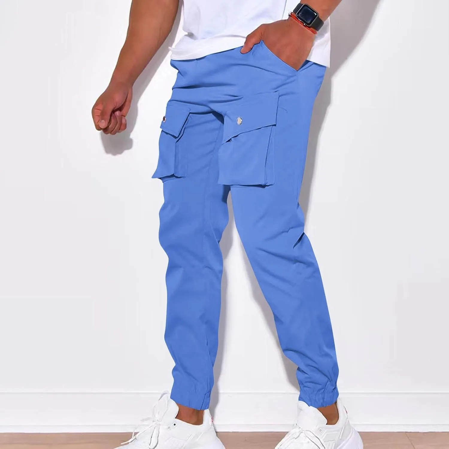 Designer Slim Fit Jogger Mens Joggers Pants Casual Workout Running Gym Sweatpants with Drawstring Cargo Hiking Pants