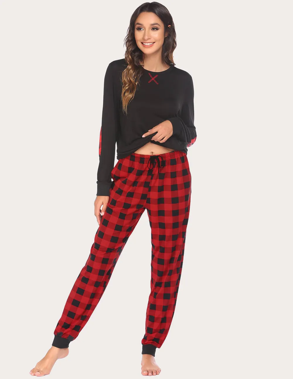 Ekouaer Soft Plaid Pajama Set (US Only)