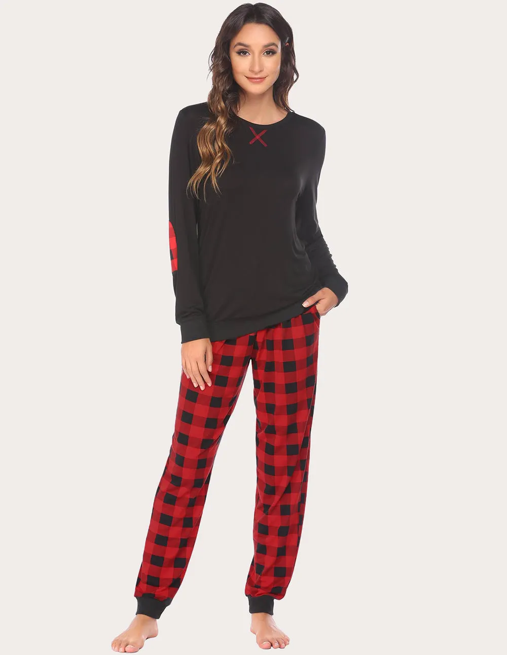 Ekouaer Soft Plaid Pajama Set (US Only)