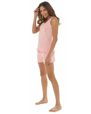 Follow That Dream Womens Pink Margarita Short Pyjamas