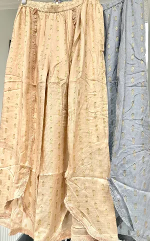Gold Clipped Lurex Pant