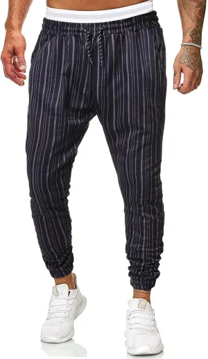 GTHTTT Men's Fashion Plaid Pants Chinos Casual Trousers Slim Fit Drawstring Tapered Stretch Workout Jogger Sweatpants Plaid