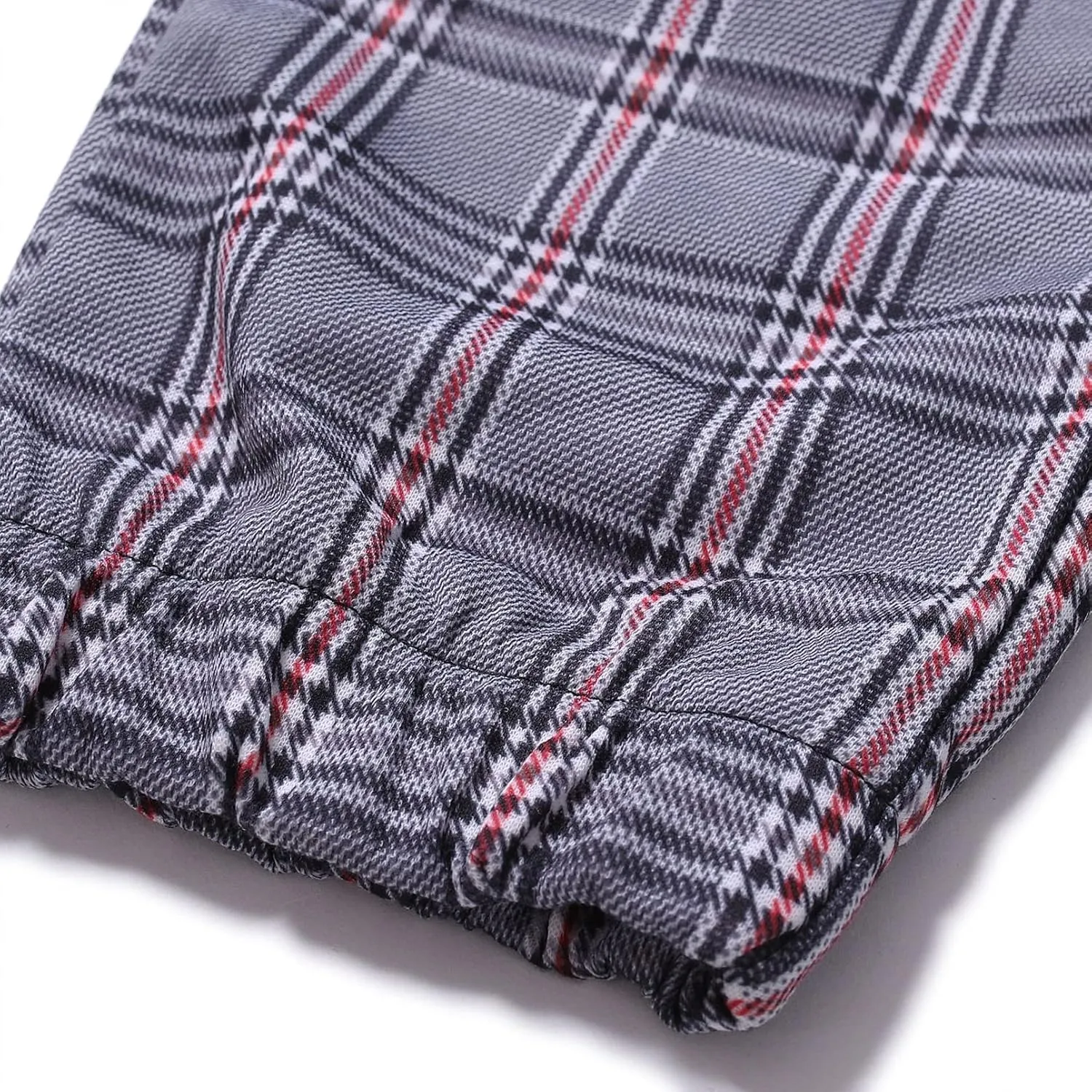 GTHTTT Men's Fashion Plaid Pants Chinos Casual Trousers Slim Fit Drawstring Tapered Stretch Workout Jogger Sweatpants Plaid