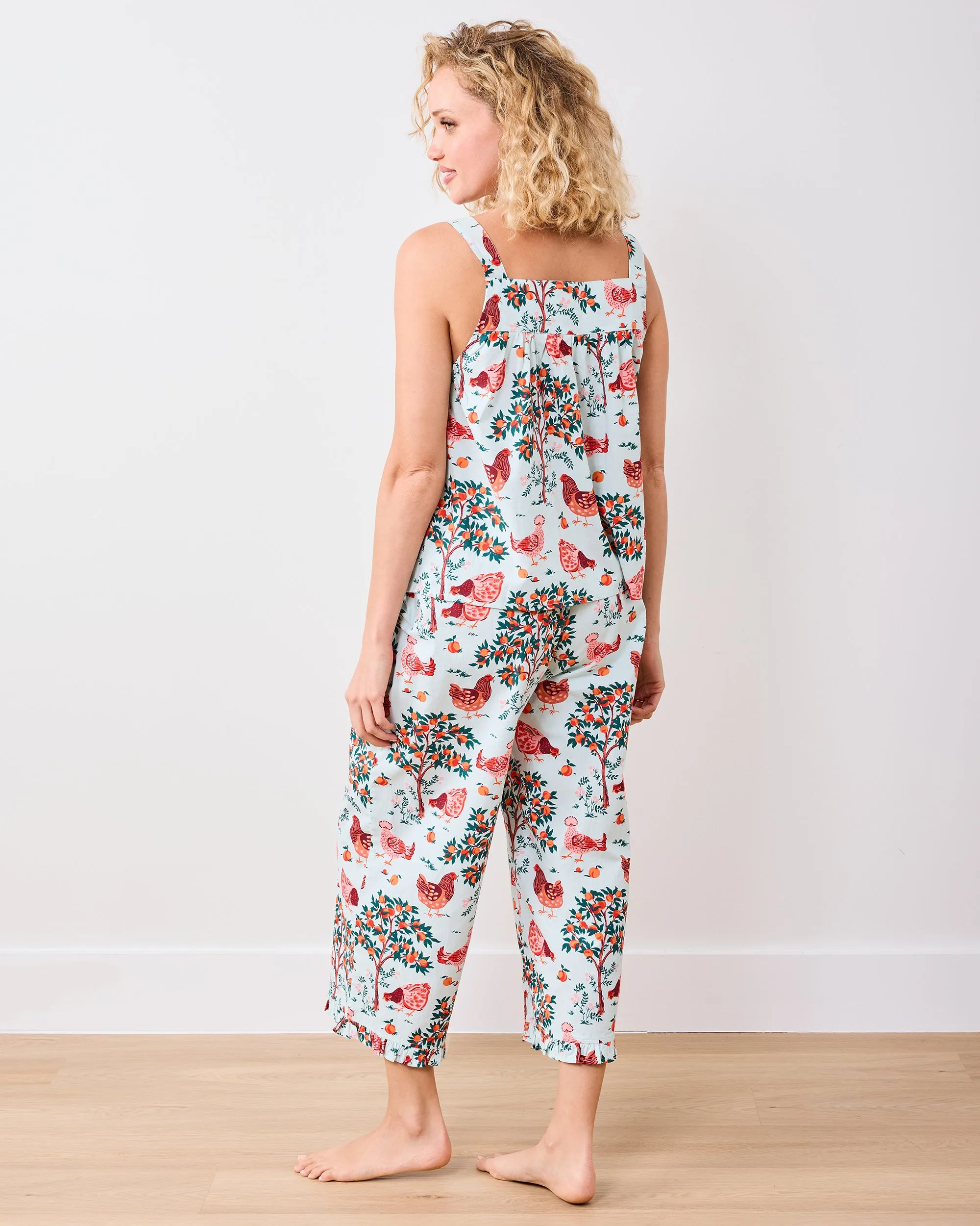 Hen House - Back to Bed Cropped Pant Set - Soft Blue