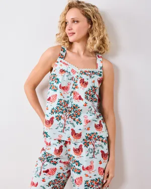 Hen House - Back to Bed Cropped Pant Set - Soft Blue