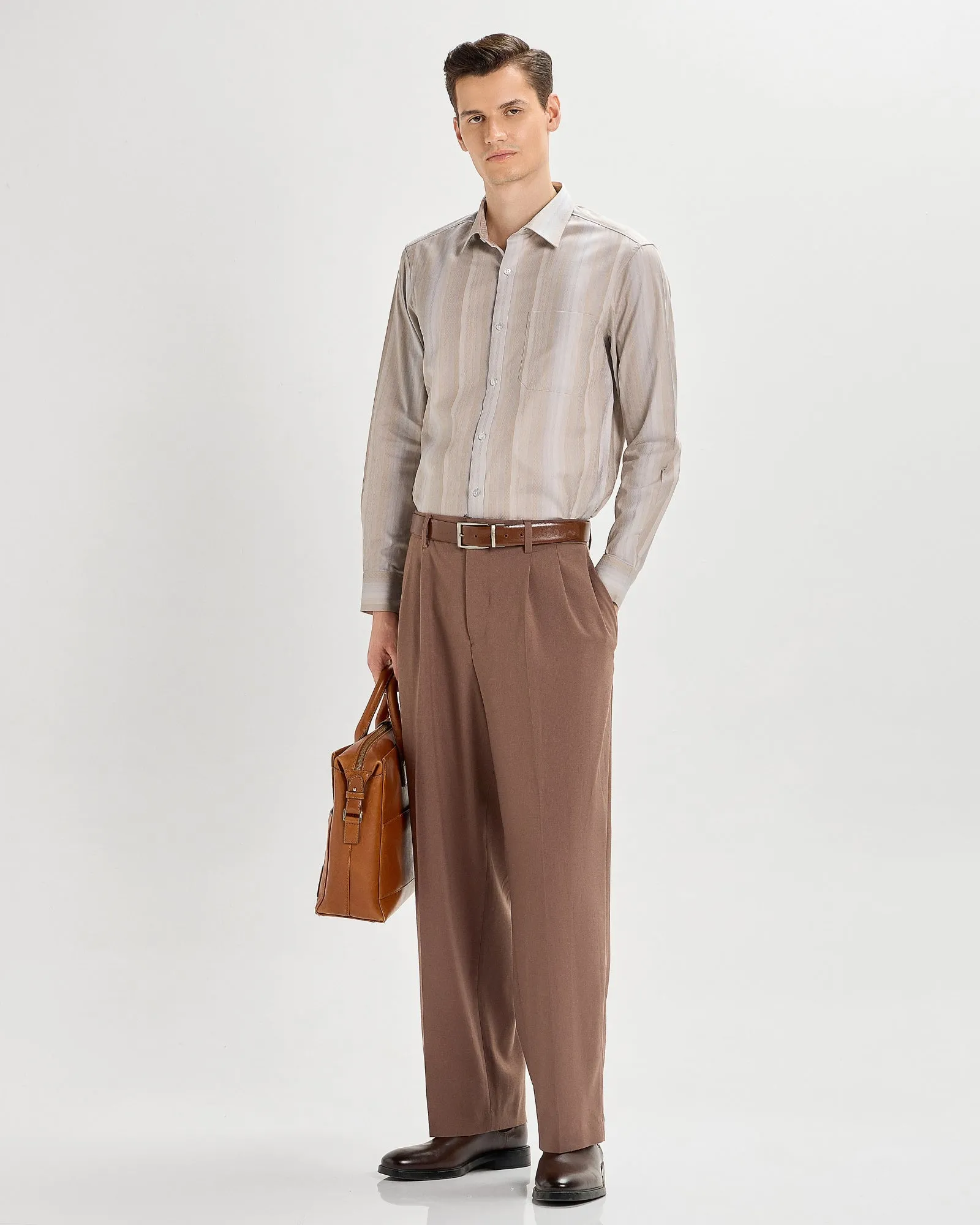 Indian Tan Striped Shirt