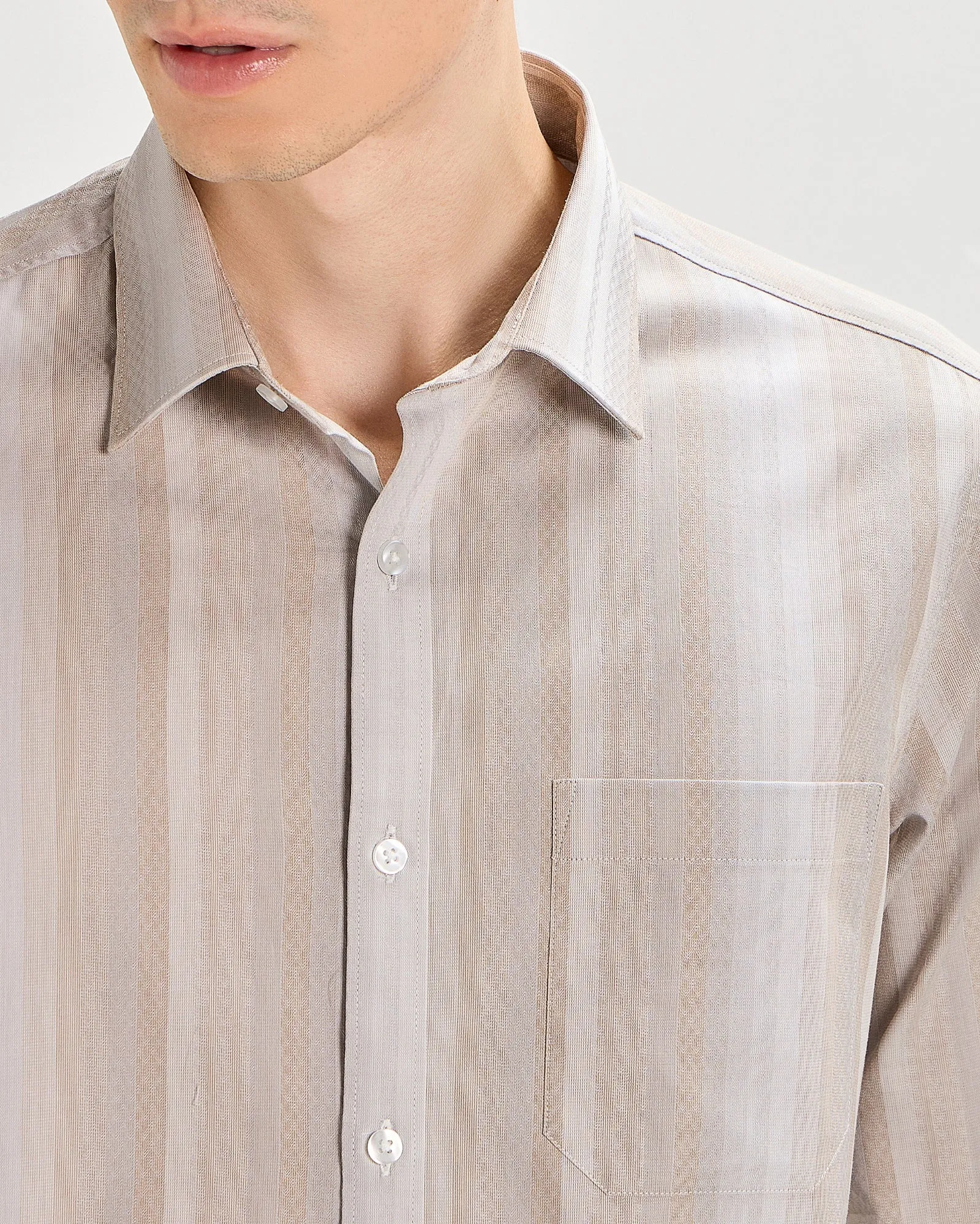 Indian Tan Striped Shirt