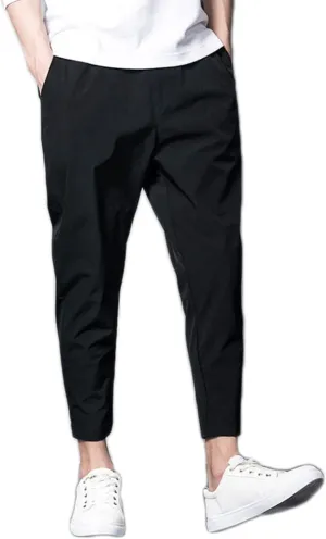 INVACHI Men's Slim Fit Khaki Pants Stretch Cropped Chino Skinny Pants 3/4 Pants