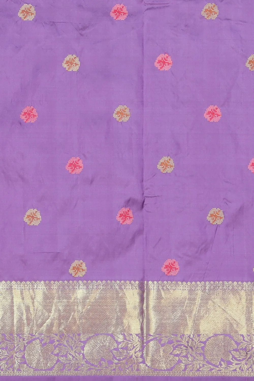 Kanchipattu Embroidery Purple Saree