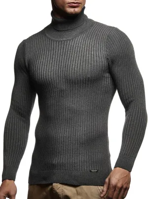 Leif Nelson Men's Turtleneck Sweater Slim Fit | Men's Polo Neck Longsleeve | Turtleneck Sweater Long Sleeve for Men