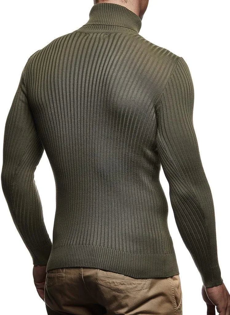 Leif Nelson Men's Turtleneck Sweater Slim Fit | Men's Polo Neck Longsleeve | Turtleneck Sweater Long Sleeve for Men