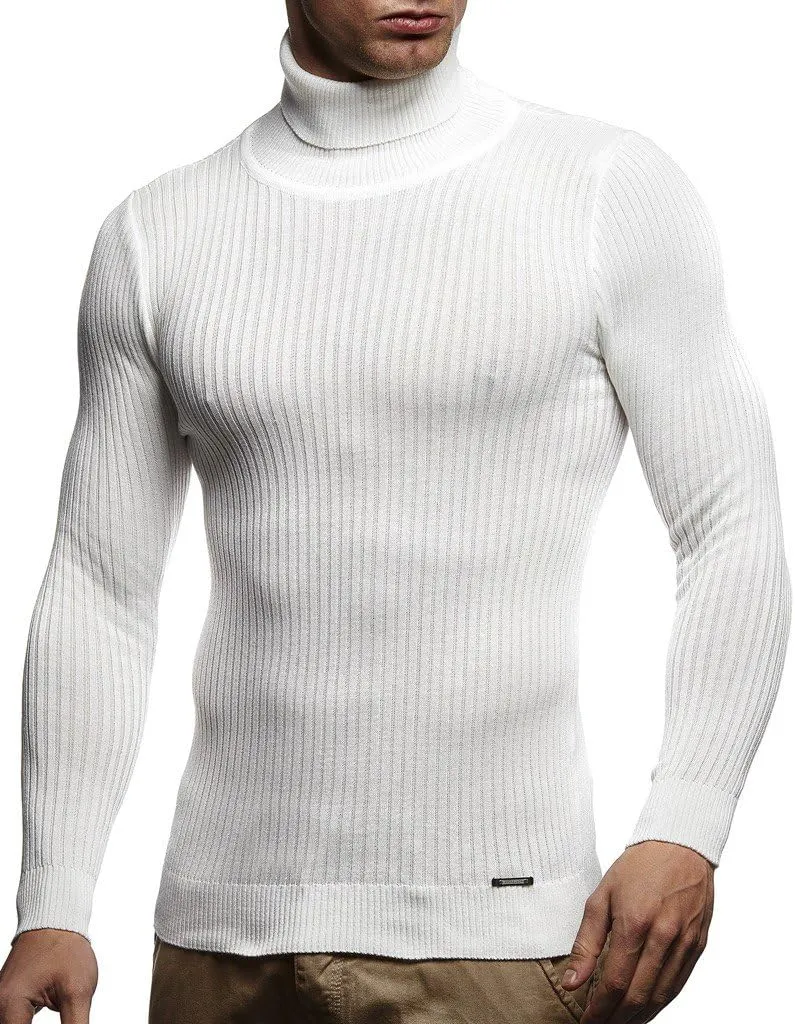 Leif Nelson Men's Turtleneck Sweater Slim Fit | Men's Polo Neck Longsleeve | Turtleneck Sweater Long Sleeve for Men