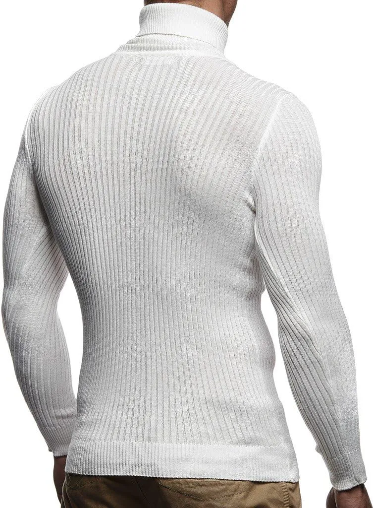 Leif Nelson Men's Turtleneck Sweater Slim Fit | Men's Polo Neck Longsleeve | Turtleneck Sweater Long Sleeve for Men