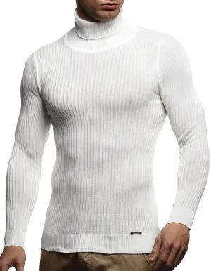 Leif Nelson Men's Turtleneck Sweater Slim Fit | Men's Polo Neck Longsleeve | Turtleneck Sweater Long Sleeve for Men
