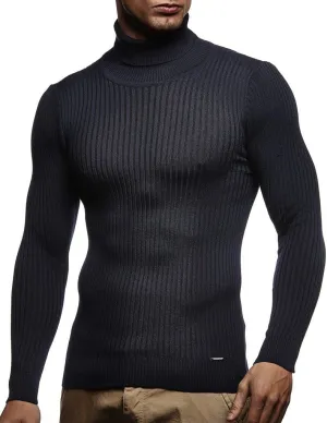 Leif Nelson Men's Turtleneck Sweater Slim Fit | Men's Polo Neck Longsleeve | Turtleneck Sweater Long Sleeve for Men
