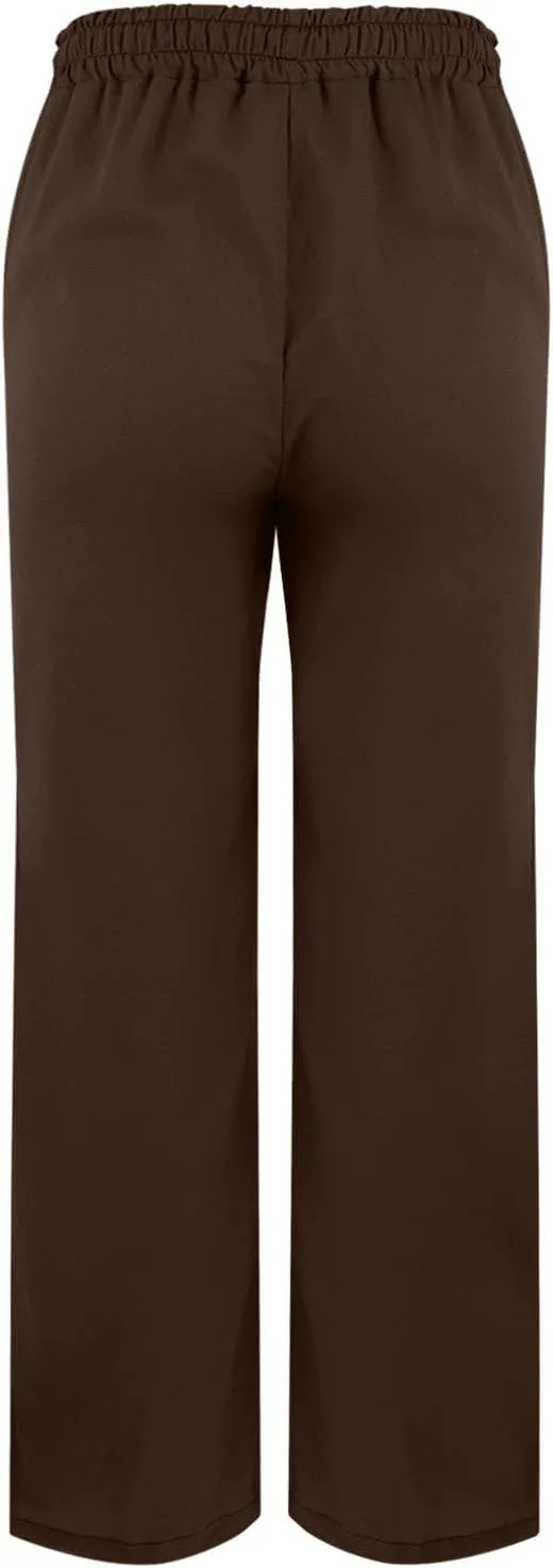 Linen Pants for Women 2025 Summer High Waist Elastic Straight Leg Pant Casual Loose Lightweight Beach Trousers