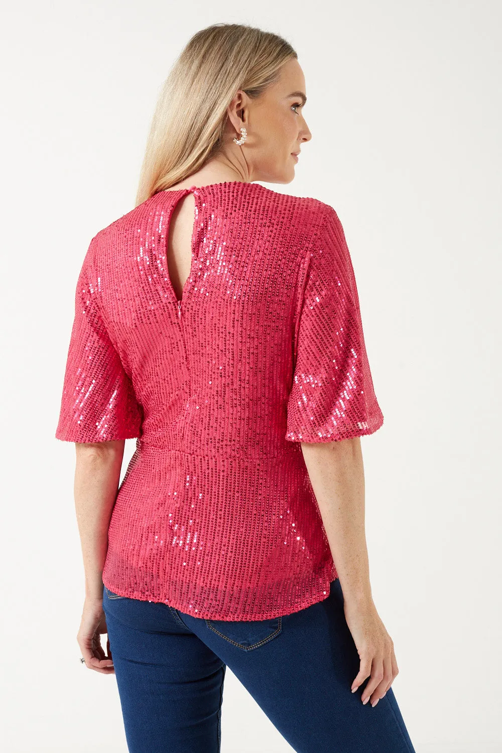 Marc Angelo Sequin Tie Top