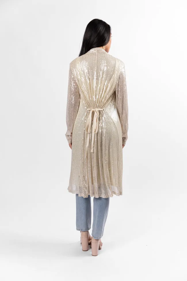 Memorable Feeling Gold Sequin Kimono FINAL SALE