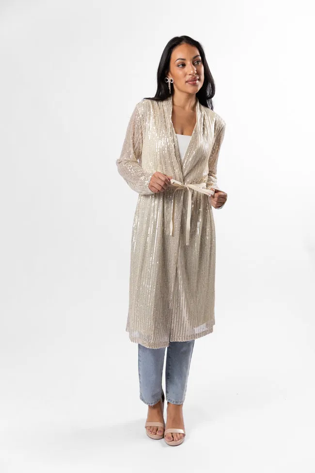 Memorable Feeling Gold Sequin Kimono FINAL SALE