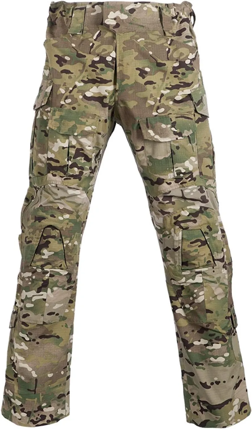 Men's Camouflage Cargo Pants Slim-Fitting Military Fans Training Multi-Bag Work Pants