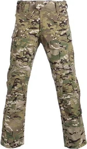 Men's Camouflage Cargo Pants Slim-Fitting Military Fans Training Multi-Bag Work Pants