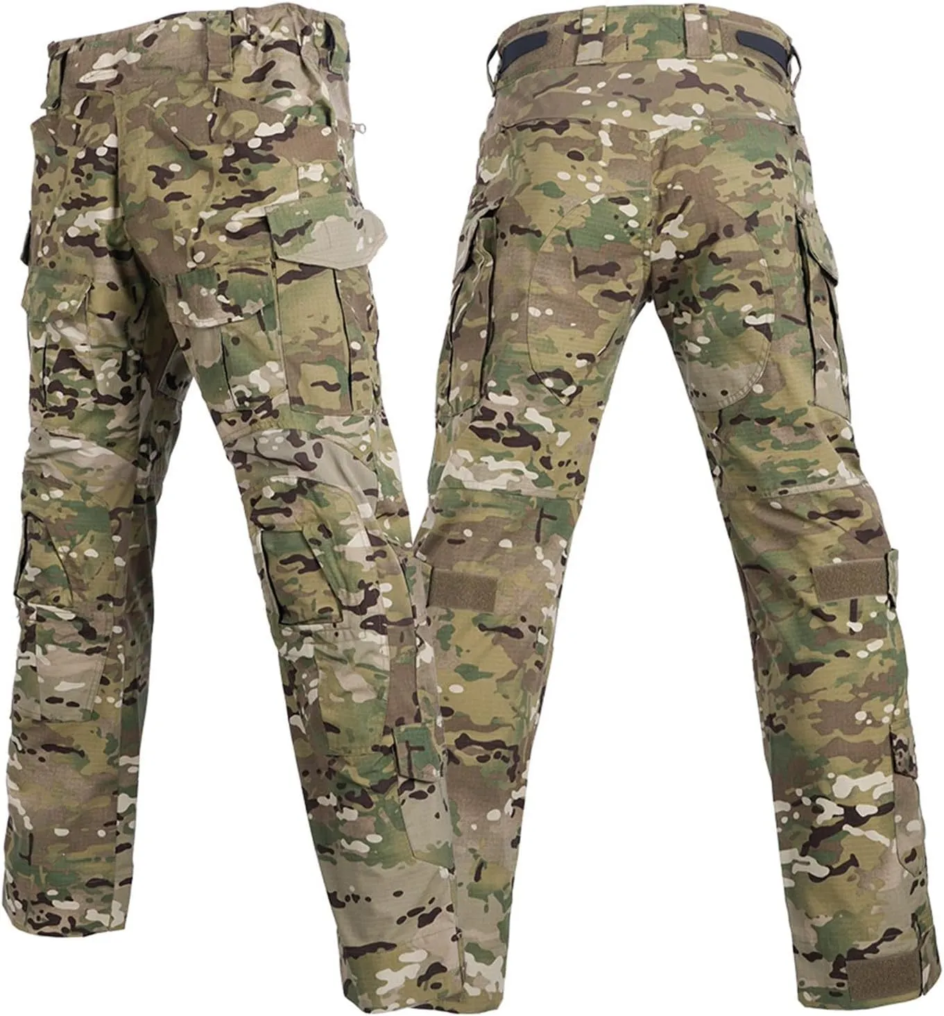 Men's Camouflage Cargo Pants Slim-Fitting Military Fans Training Multi-Bag Work Pants