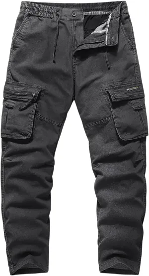 Men's Casual Cargo Pants Slim Fit Running Training Joggers