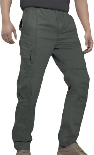 Men's Casual Cargo Pants Straight-Leg Slim Fit Pants