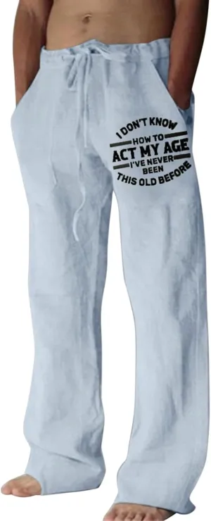 Men's Chino Pants Relaxed Fit Fashion Beach 2024 Drawstring Baggy Work Pants for Men Slim Fit Cargo Men's Pants Casual Stretch 2024 Casual Cotton Boho Comfy Work Pants for Men Stretch