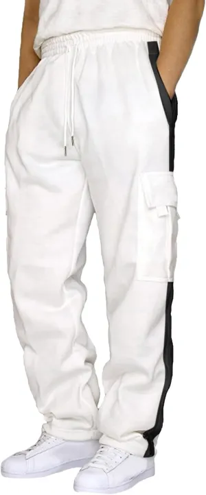 Mens Chinos Pants Slim Fit Male Color Block Sweatpants Tether Large Size Pant Loose Autumn And Winter Pants For