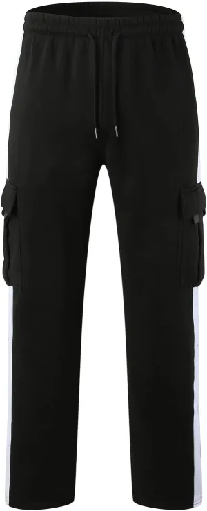 Mens Chinos Pants Slim Fit Male Color Block Sweatpants Tether Large Size Pant Loose Autumn And Winter Pants For