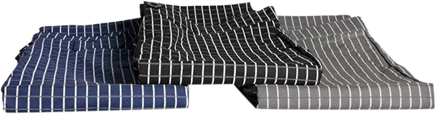 Mens Chinos Slim Fit Stretch Flat-Front Skinny Dress Pants, Plaid Print Zipper Up Long Lightweight Pants Trousers