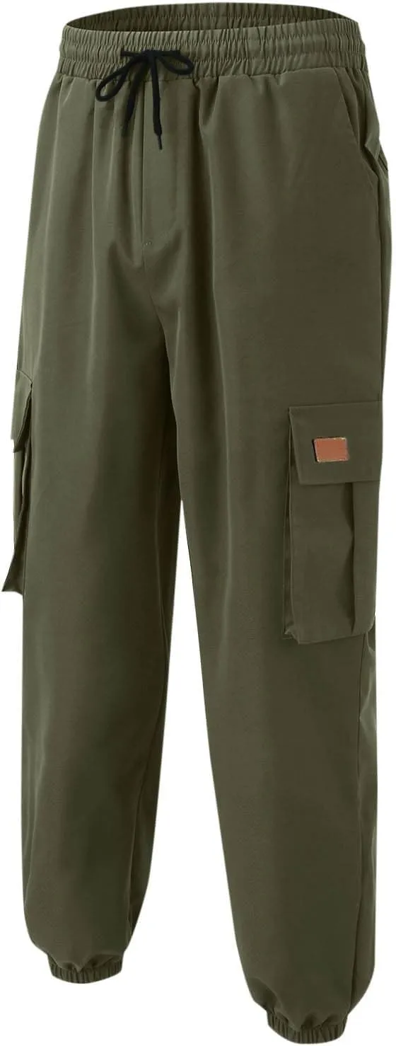 Men's Lightweight Hiking Pants Slim Fit Jogger Cargo Stretch Joggers Golf Work Pants for Men Travel Outdoor Pants