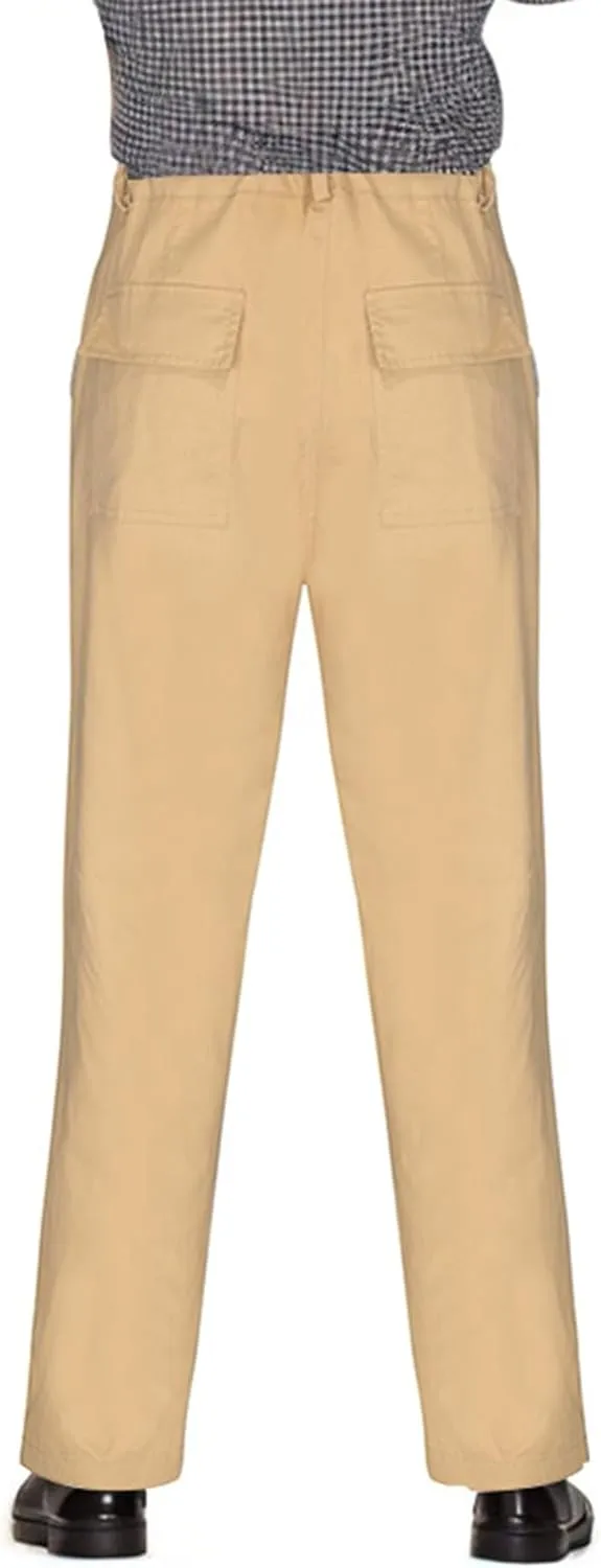 Men's Solid Color Linen Outdoor Pants Loose Casual Drawstring Long Leg Pants 2025