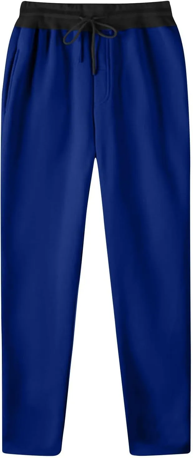 Men's Straight Sweater Pants Color Matching Waist Casual Sports Polyester Casual Pants Sweater Pants