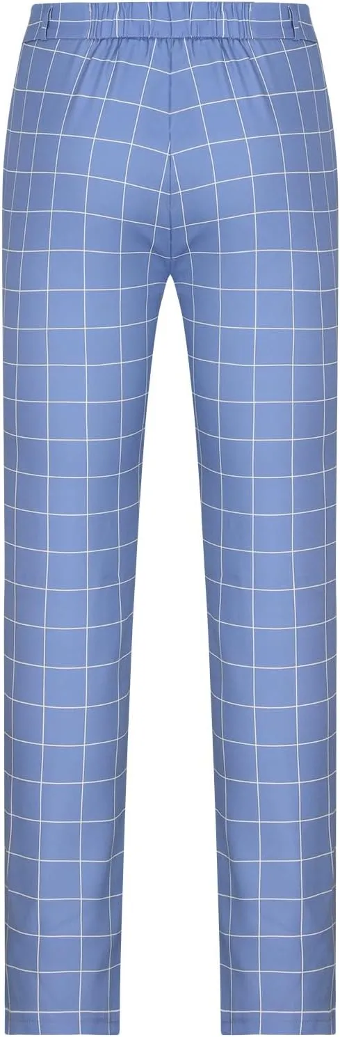 Plaid Pinstripe Suit Pants for Mens Slim Fit Dress Pants Chinos Stretch Flat-Front Skinny Business Pencil Long Pants
